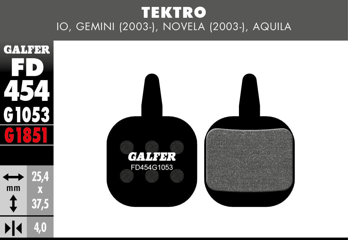 FD454 BRAKE PADS TEKTRO GEMINI, NOVELA