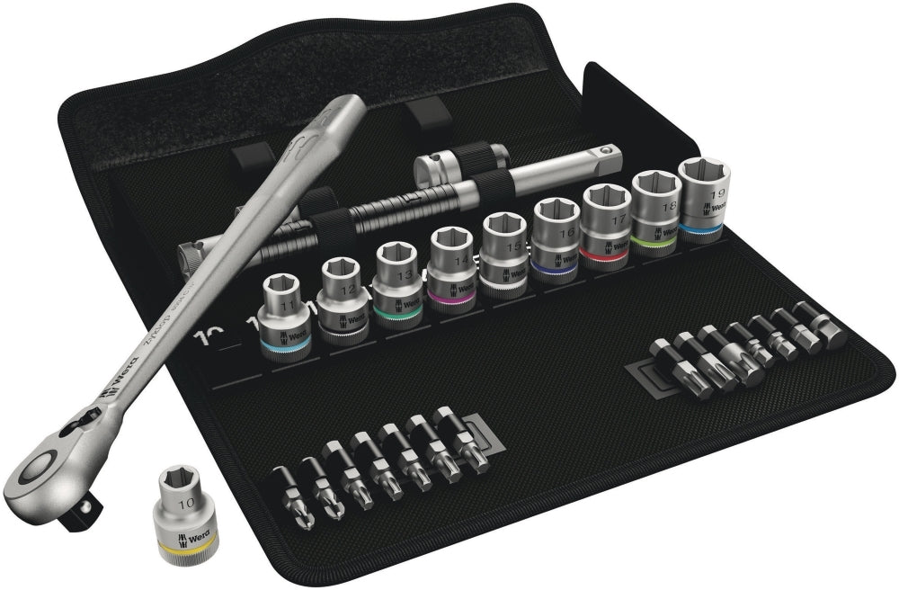 8100 SC 8 Zyklop Metal Ratchet Set with switch lever 1/2" drive metric