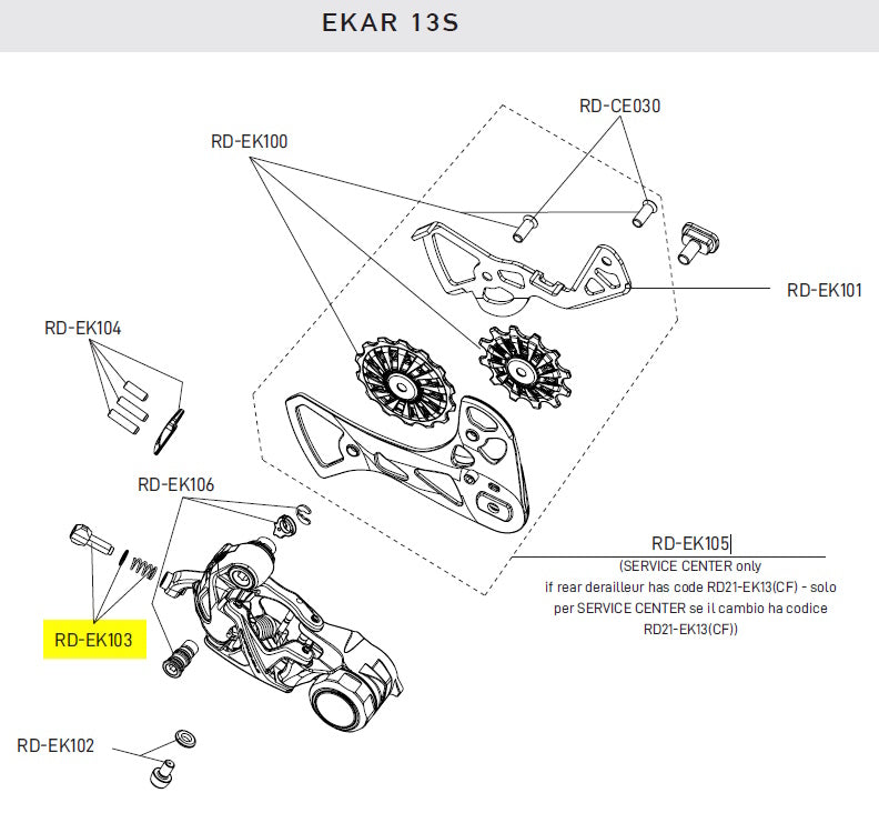 RR Derailleur Cable Adjuster + Spring for Ekar