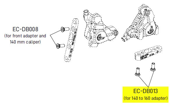 Disc Brake RR Flat Mount Screws for Adaptor (2pcs)