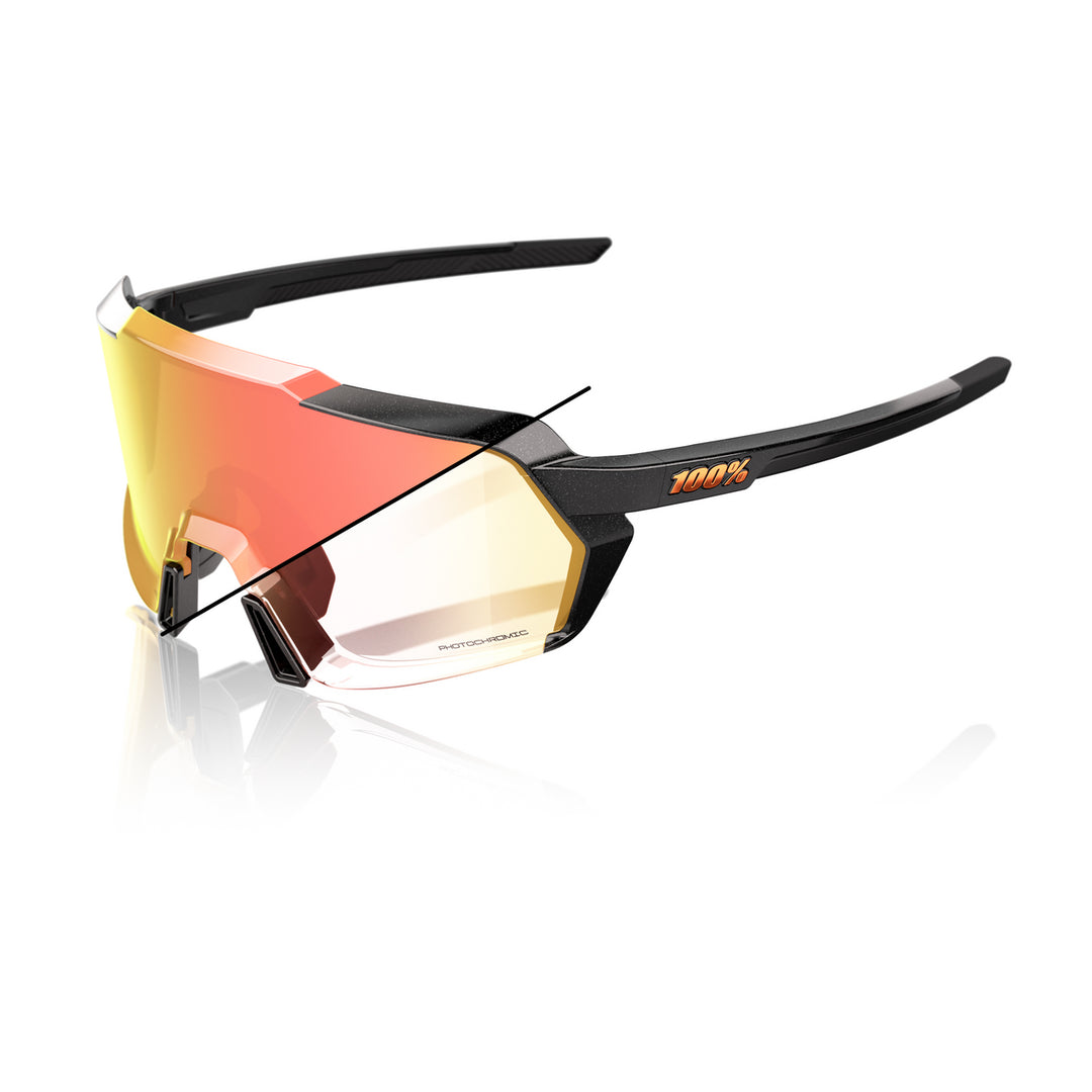 KORBIN - Gloss Metallic Black - Orange Flash Mirror Photochromic