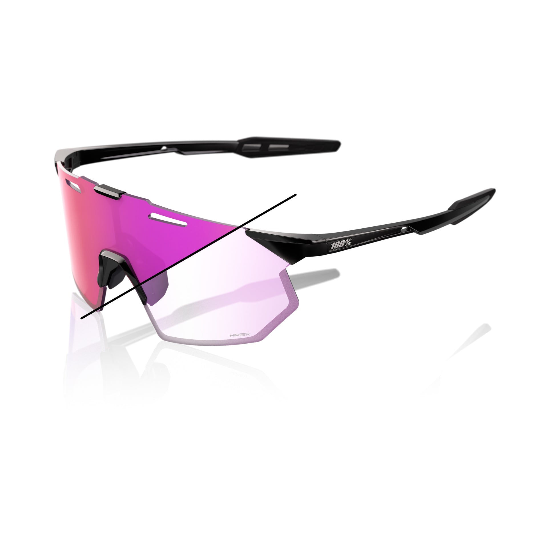 HYPERCRAFT SQ - Gloss Black - Purple Mirror Photochromic