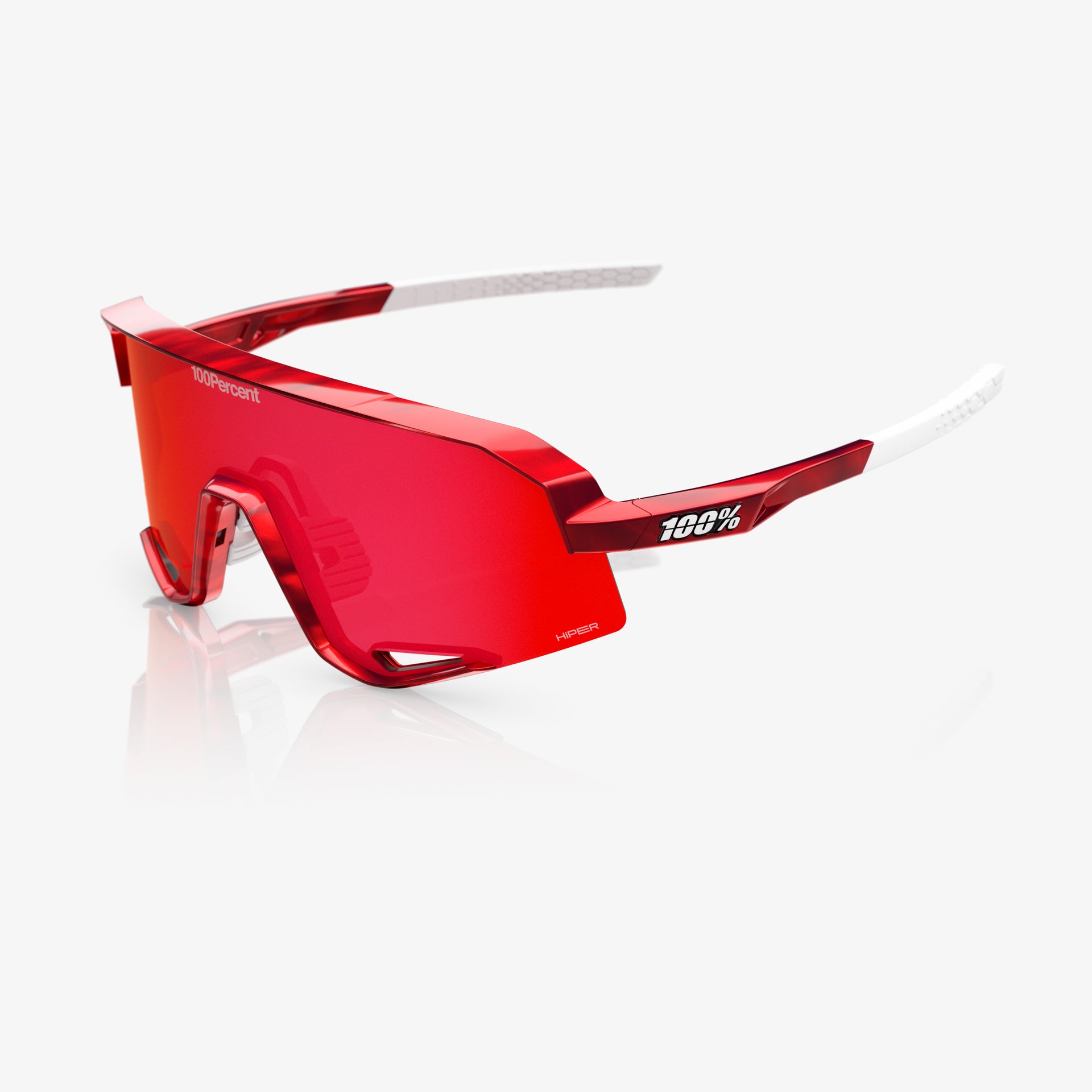 100% Slendale Pidcock LE Gloss Red/Holographic Hiper Red Mirror