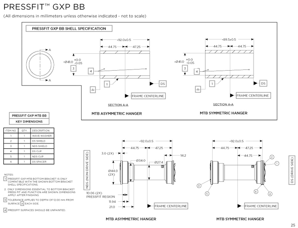 BB PRESSFIT BB92 GXP MTB
