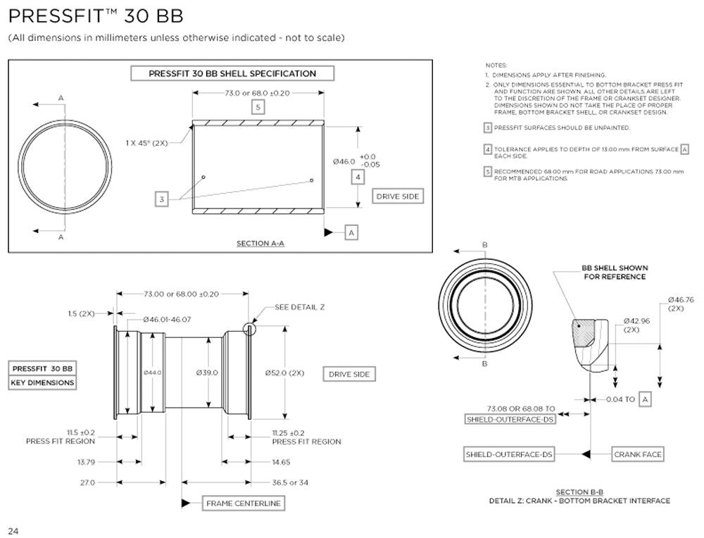 BB PRESSFIT BB30 68/73 CERAMIC