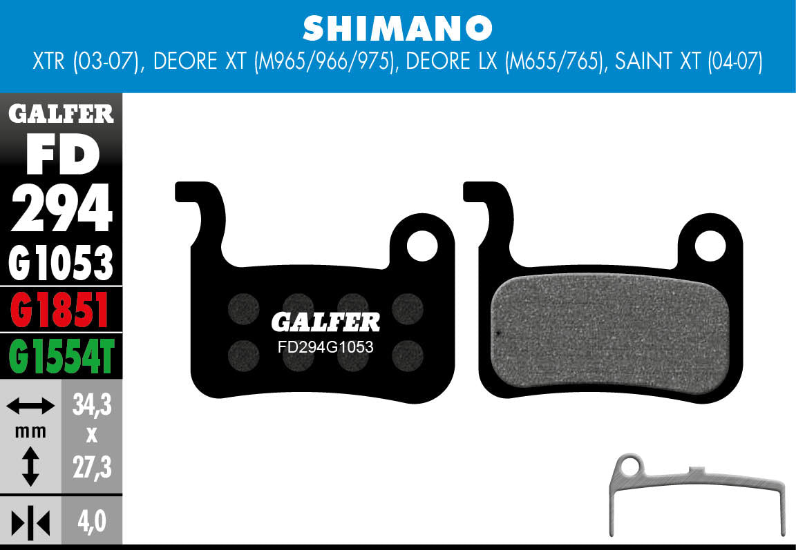 FD294 BRAKE PADS SHIMANO DEORE XT, LX