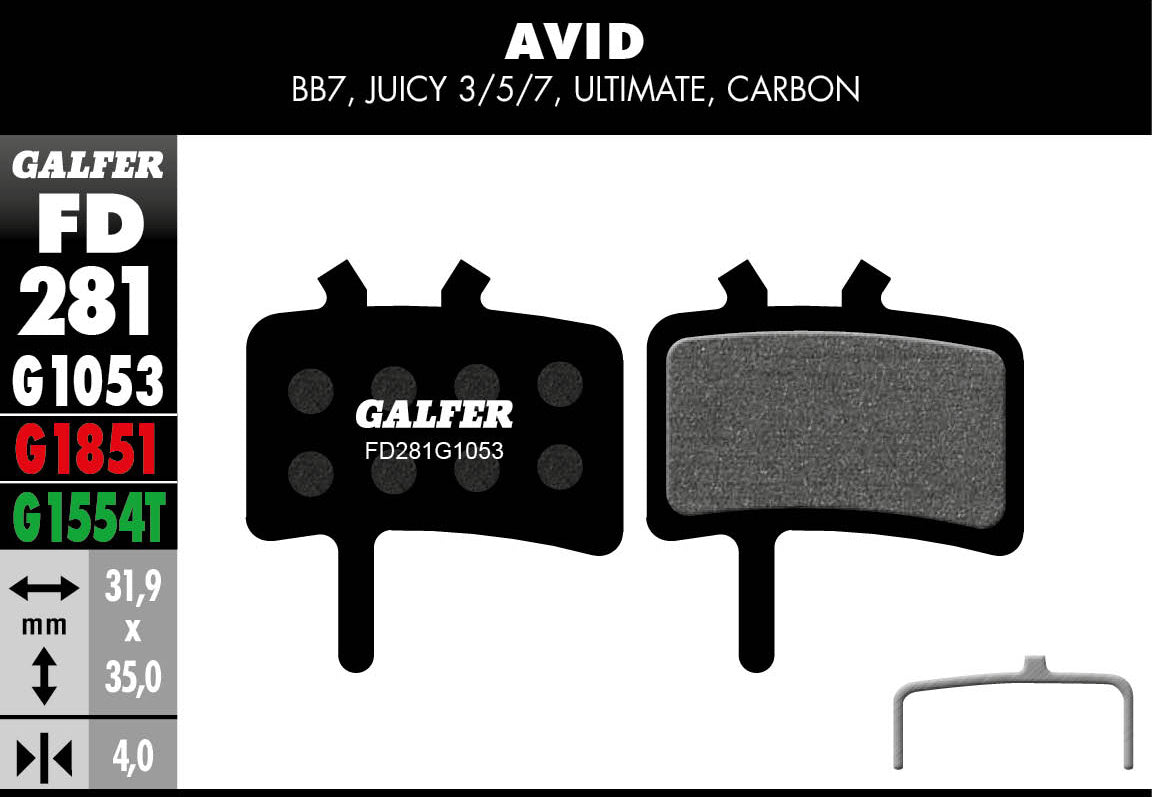 FD281 BRAKE PADS AVID JUICY 3-5-7, CARBON, ULTIMATE