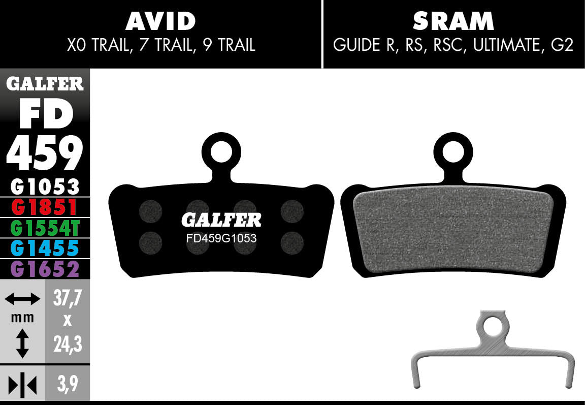FD459 BRAKE PADS BULK (30pr) SRAM GUIDE R-RS-RSC, AVID XO TRAIL