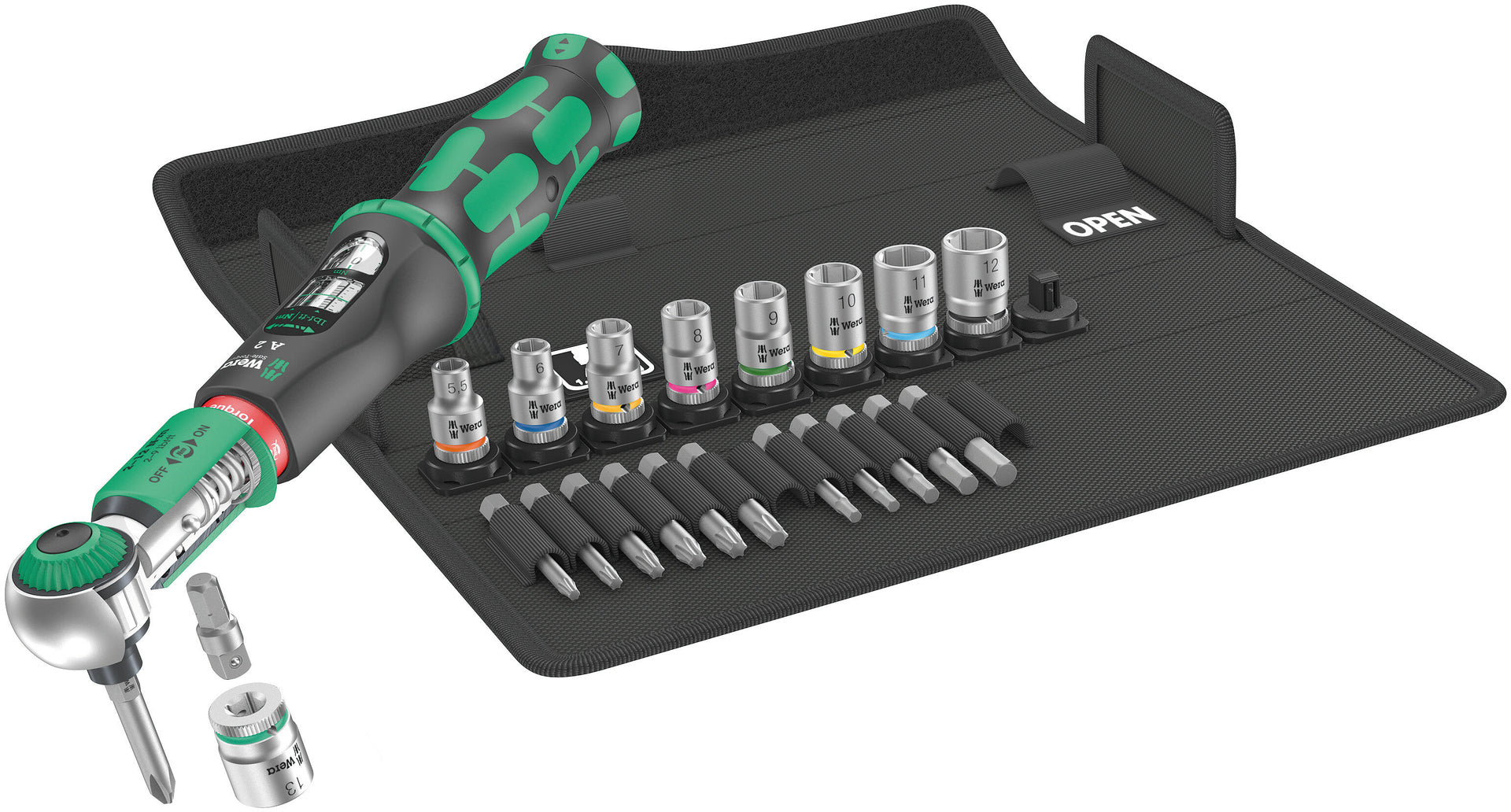 Safe-Torque A2 Torque Wrench Drive Set 2-12Nm in Textile box+sockets