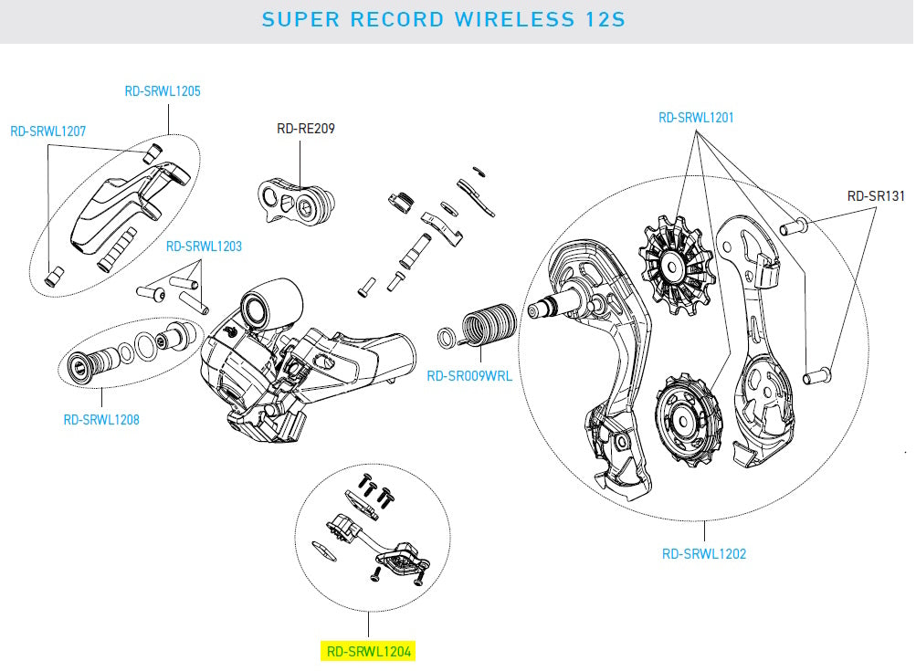 Super Record Wireless RR Deralleur Electrical Cable Kit