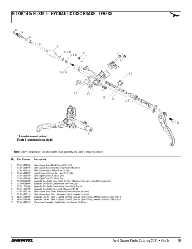 LEVER SPLIT CLAMP ELIXIR BLK
