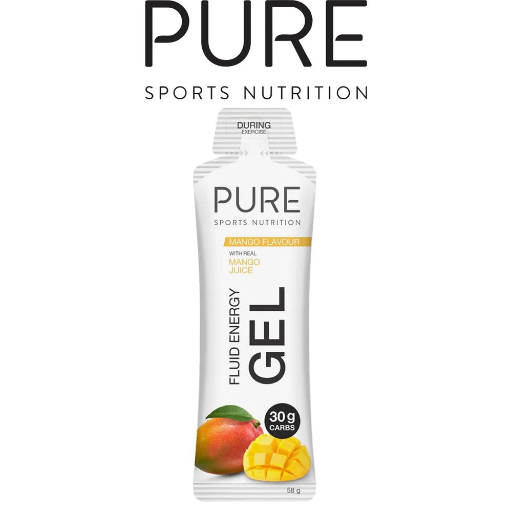 PURE Fluid Energy Gel 58g Mango 30g carbs (box of 18)