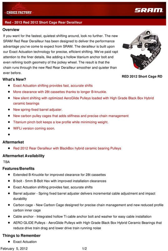 RD RED 10 SPEED MY12