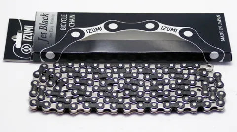 Izumi Chain Jet Black Black & Silver 1/2 x 1/8 116L